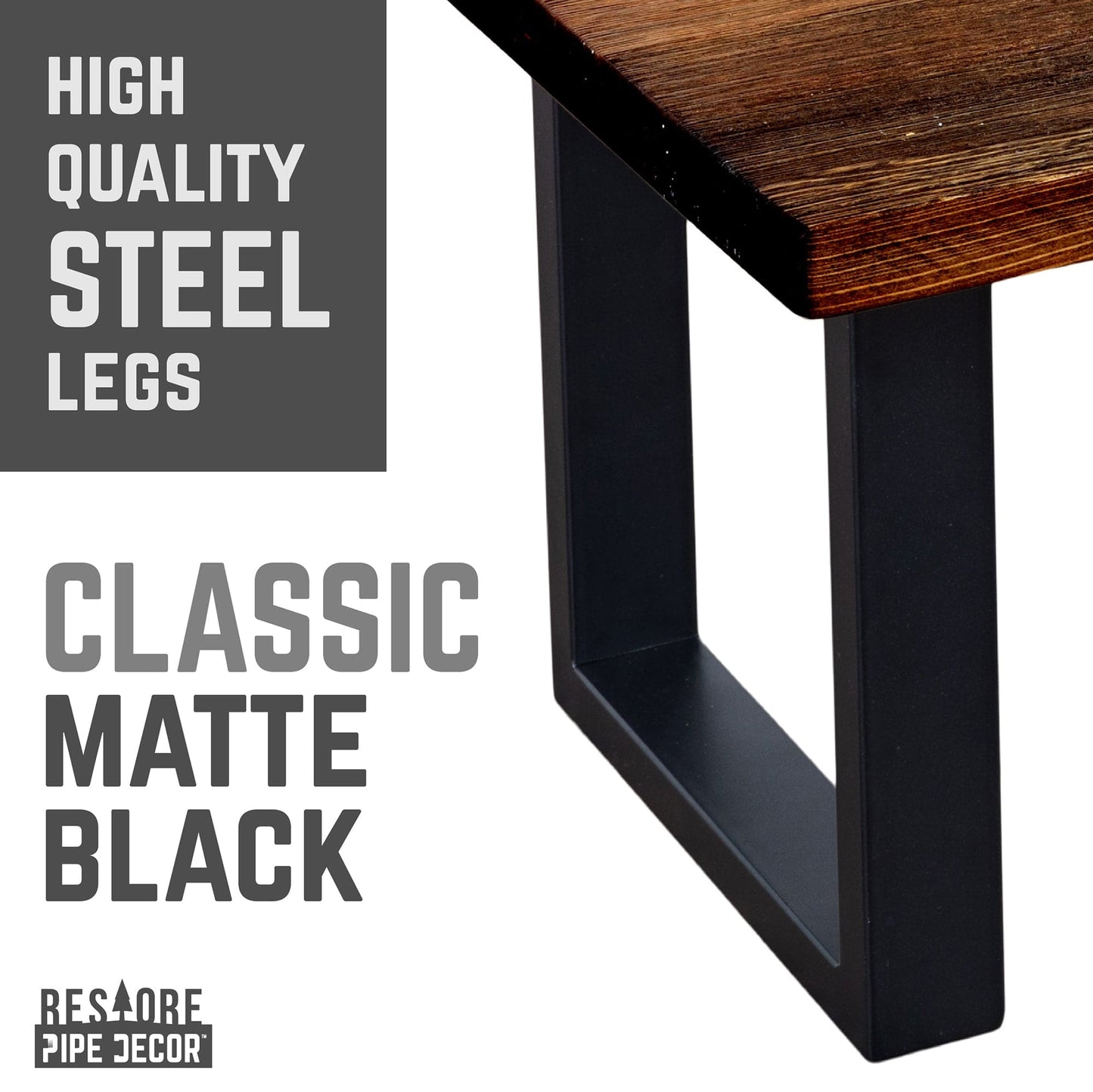 Skyline Boulder Black Solid Wood Coffee Table with 18 in. Landscape Legs