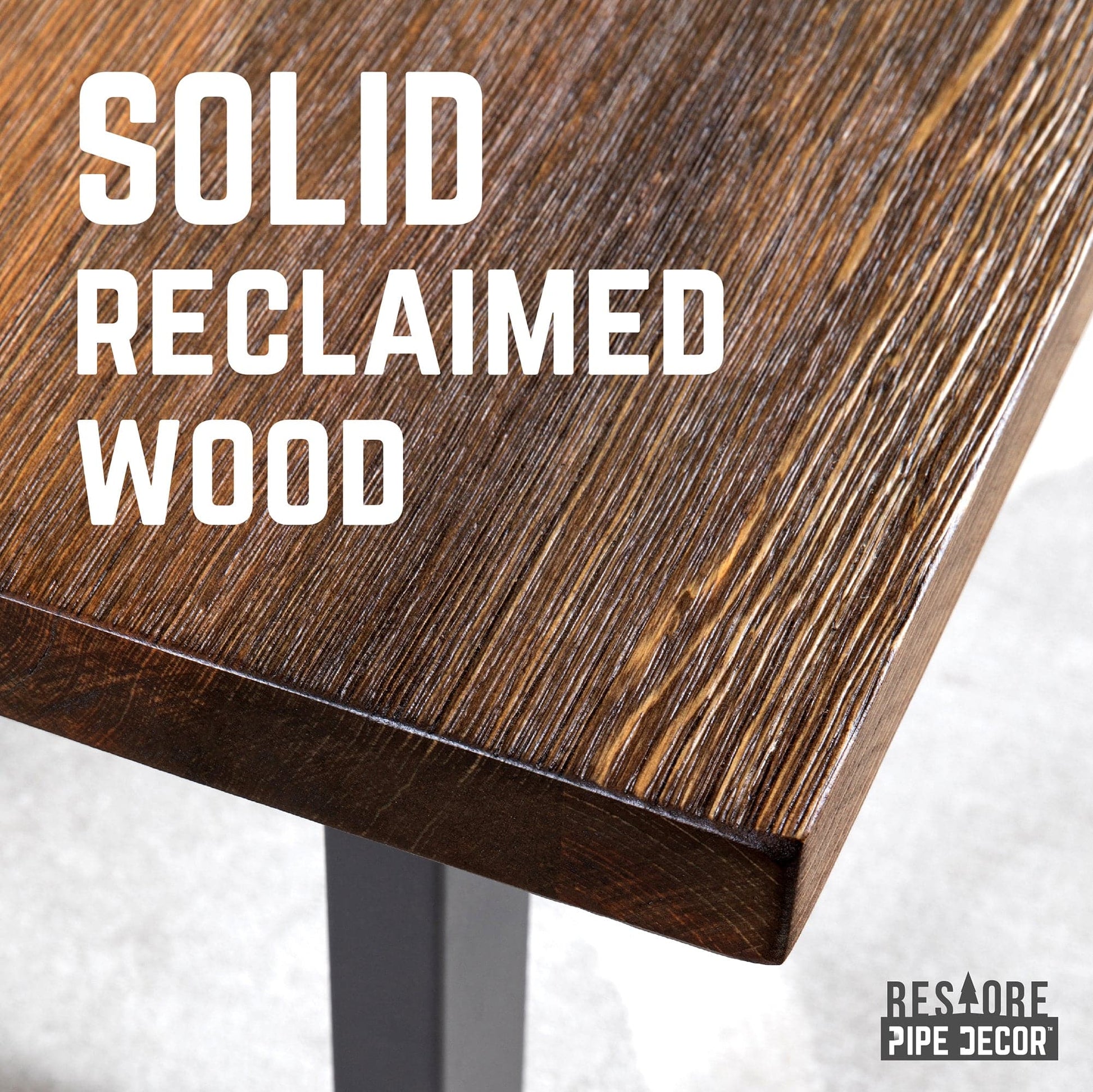 Skyline Boulder Black Solid Wood Coffee Table with 18 in. Landscape Legs