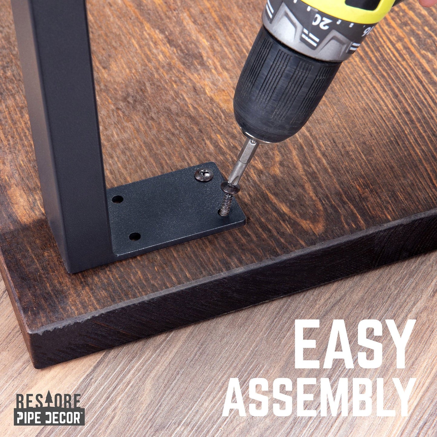 Skyline Boulder Black Solid Wood Coffee Table with 18 in. Landscape Legs