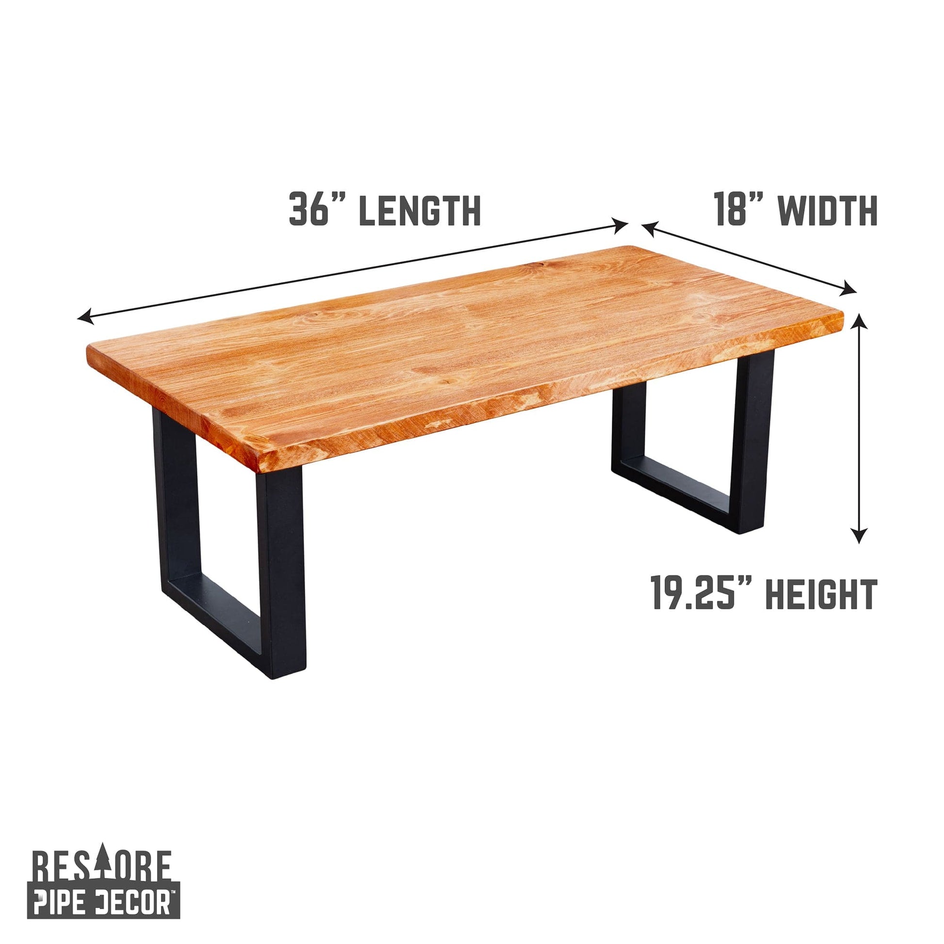 Skyline Sunset Cedar Solid Wood Coffee Table with 18 in. Landscape Legs