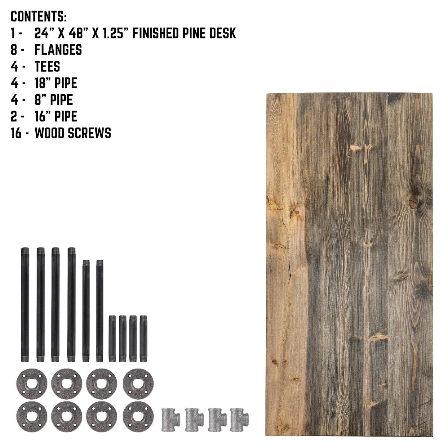 RESTORE Boulder Black Solid Wood Office Desk