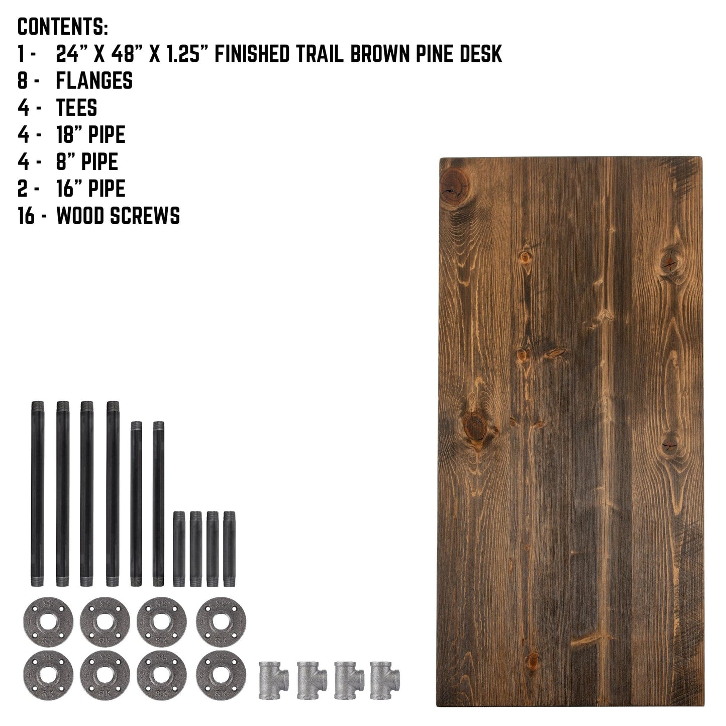 RESTORE Trail Brown Solid Wood Office Desk