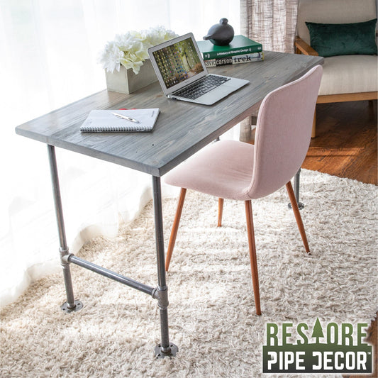 RESTORE Riverstone Grey Solid Wood Office Desk