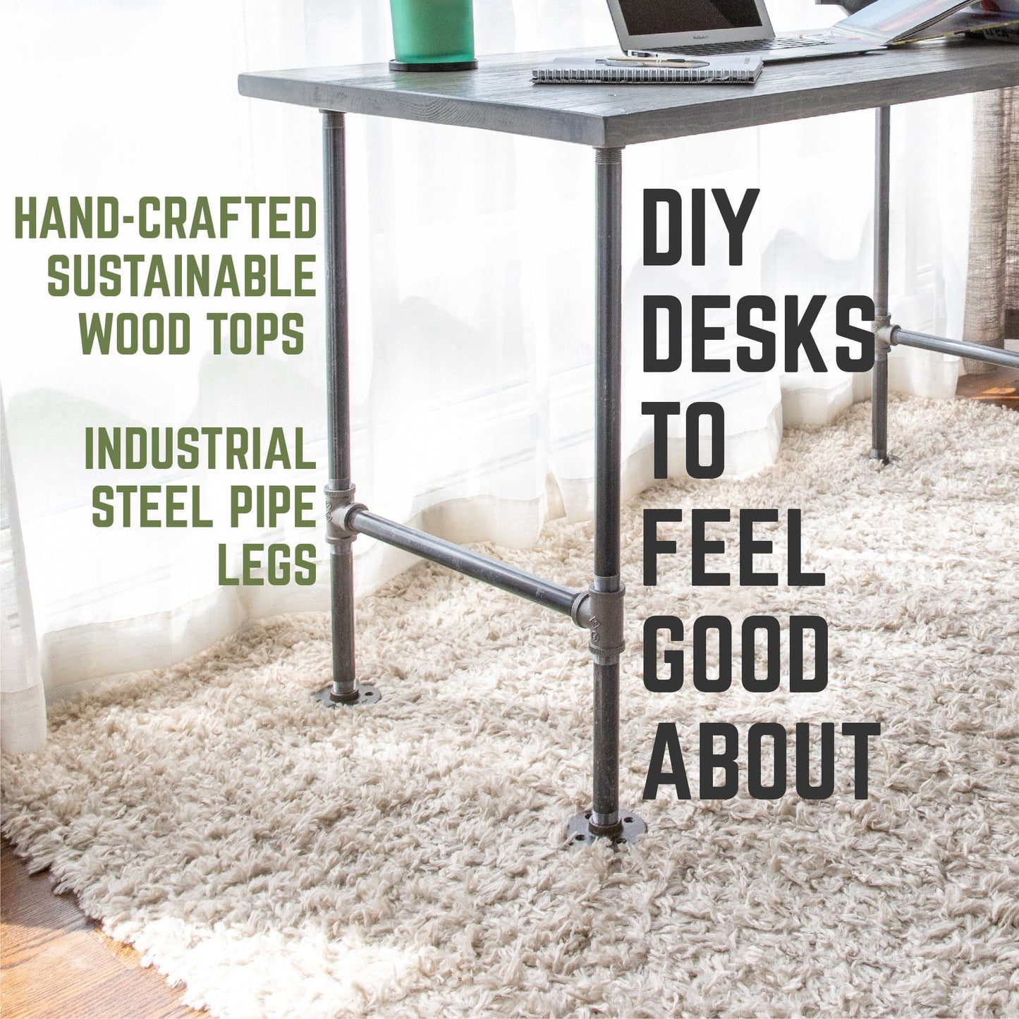 RESTORE Riverstone Grey Solid Wood Office Desk