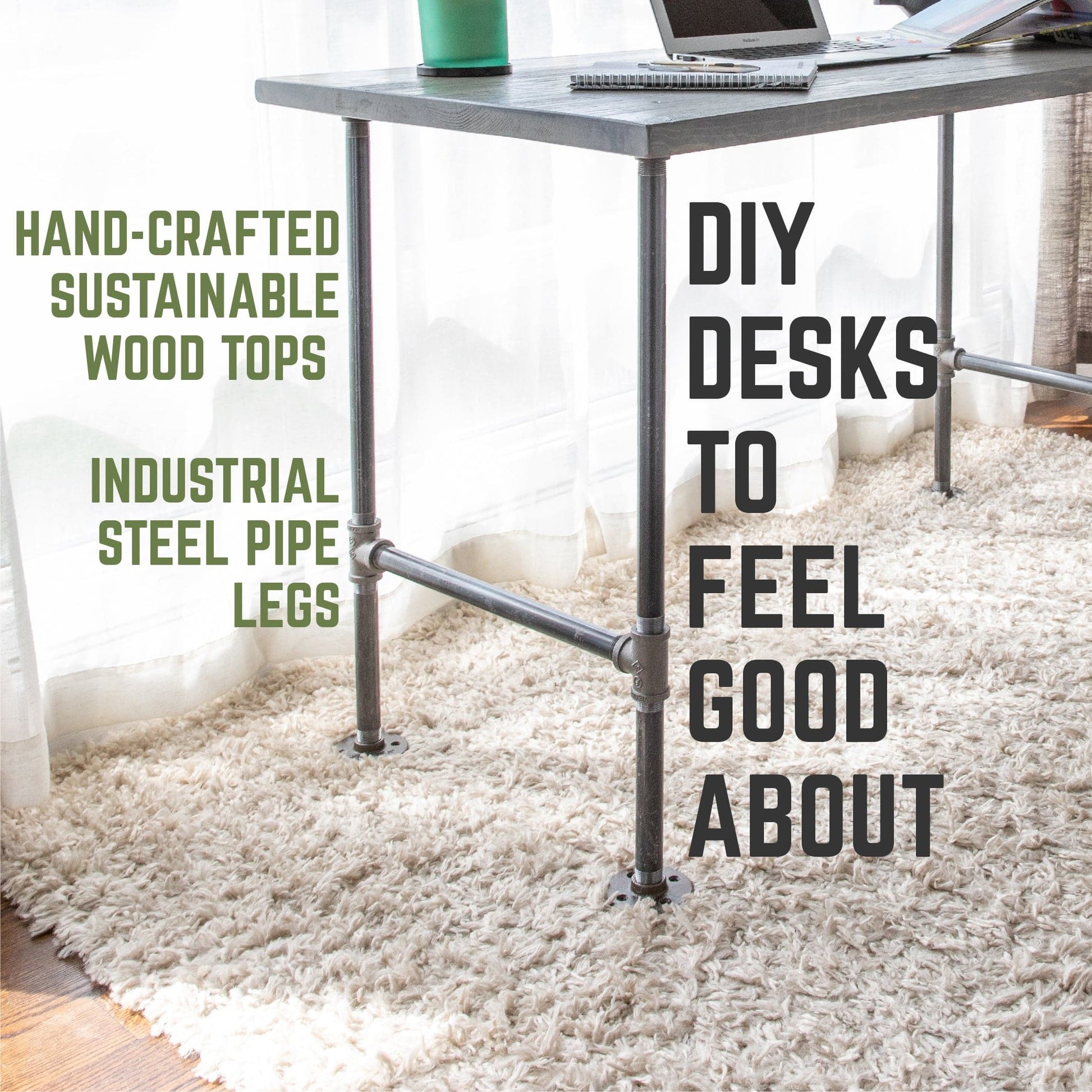 RESTORE Riverstone Grey Solid Wood Office Desk