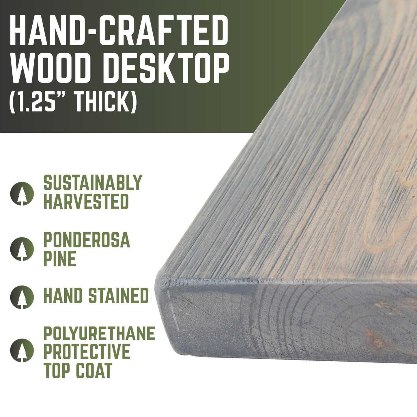 RESTORE Riverstone Grey Solid Wood Office Desk