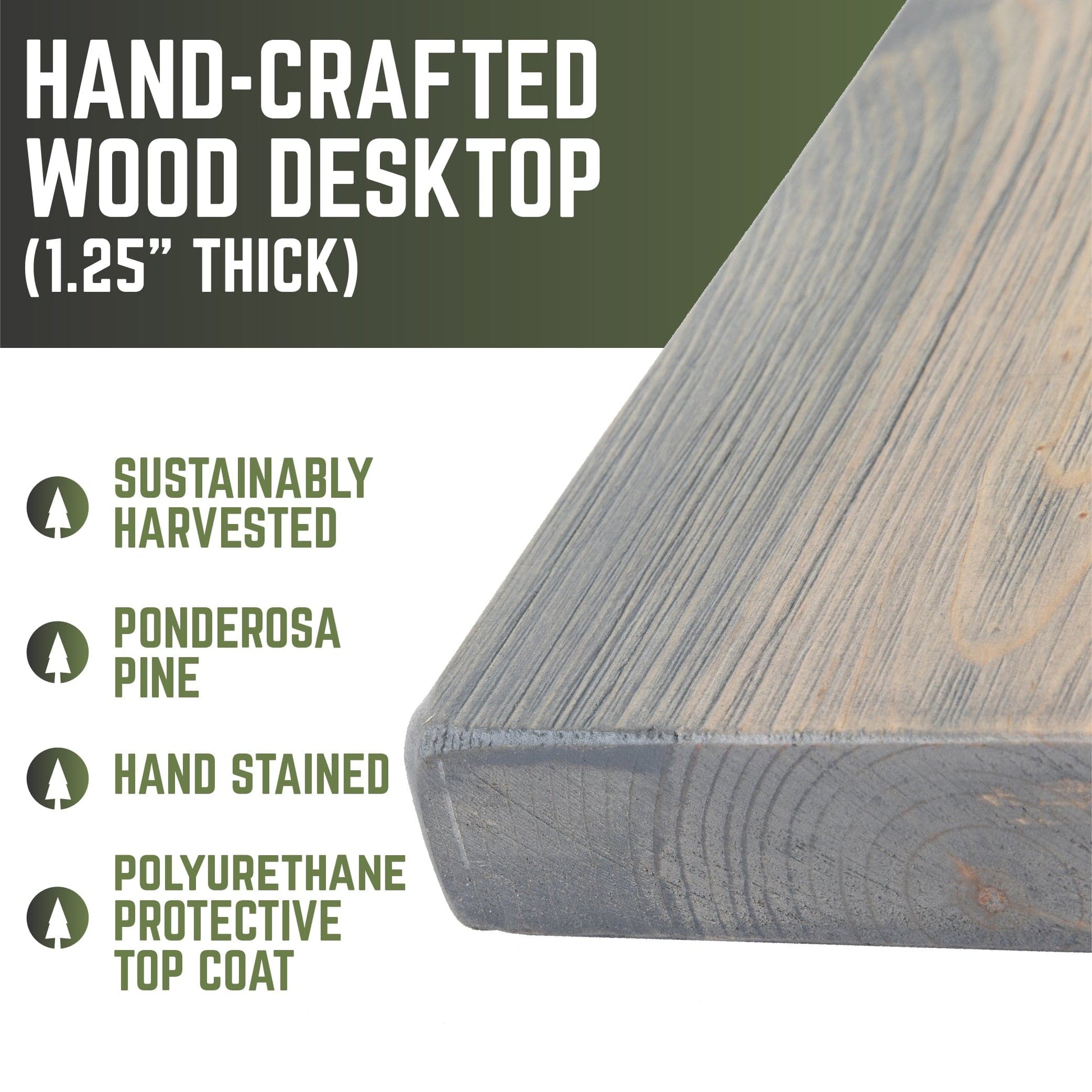 RESTORE Riverstone Grey Solid Wood Office Desk