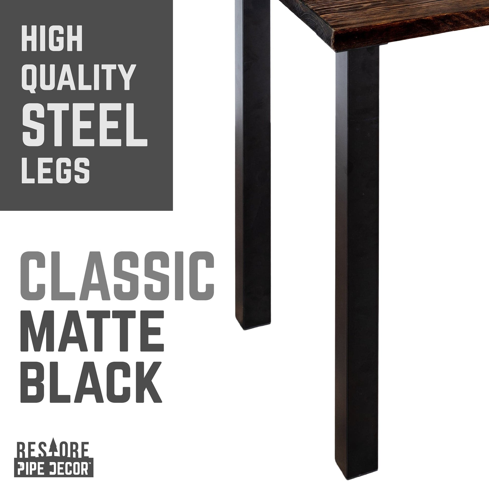 Skyline Boulder Black Solid Wood Desk with 28 in. High-Rise Legs
