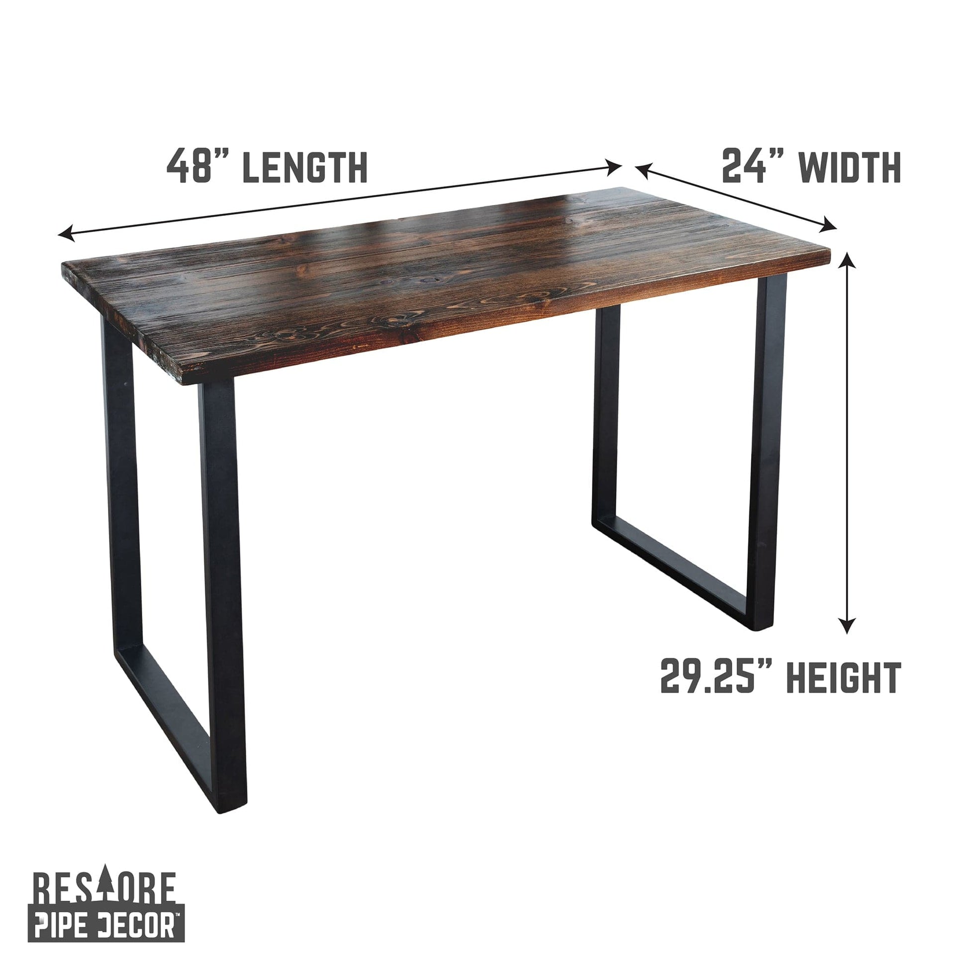 Skyline Boulder Black Solid Wood Desk with 28 in. Landscape Legs