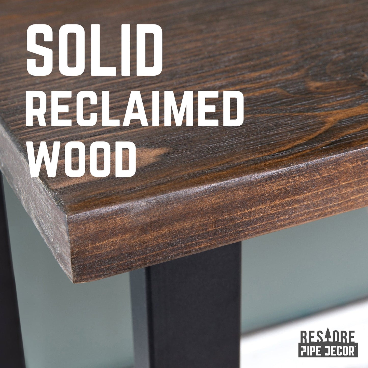 Skyline Boulder Black Solid Wood Desk with 28 in. Landscape Legs