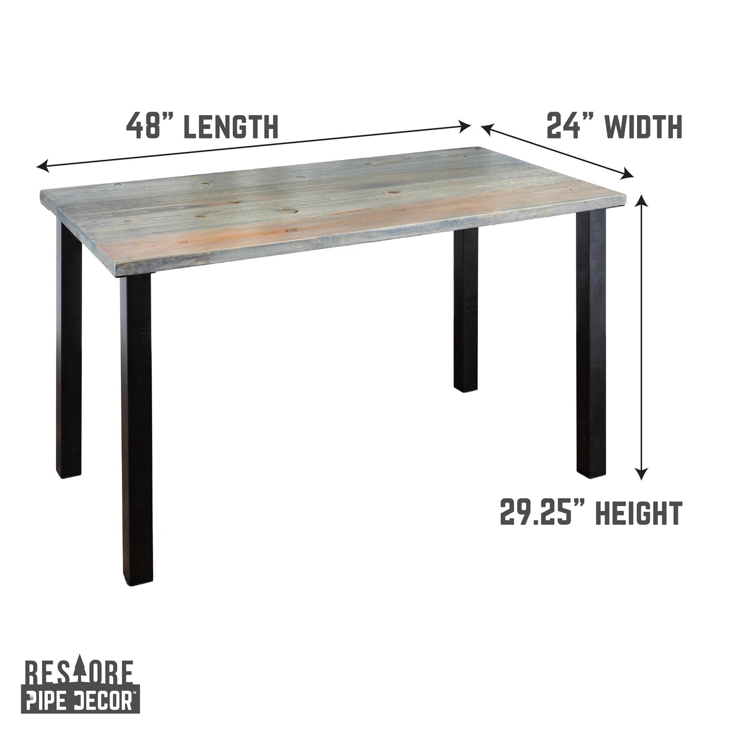 Skyline Riverstone Grey Solid Wood Desk with 28 in. High-Rise Legs