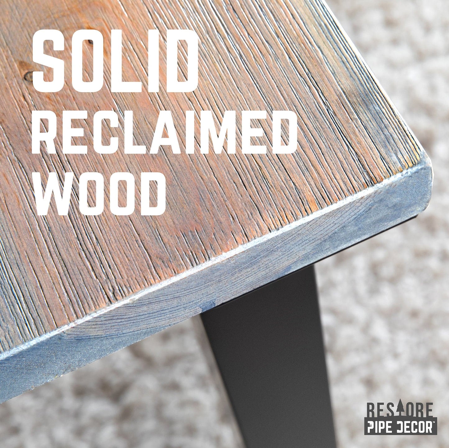 Skyline Riverstone Grey Solid Wood Desk with 28 in. High-Rise Legs