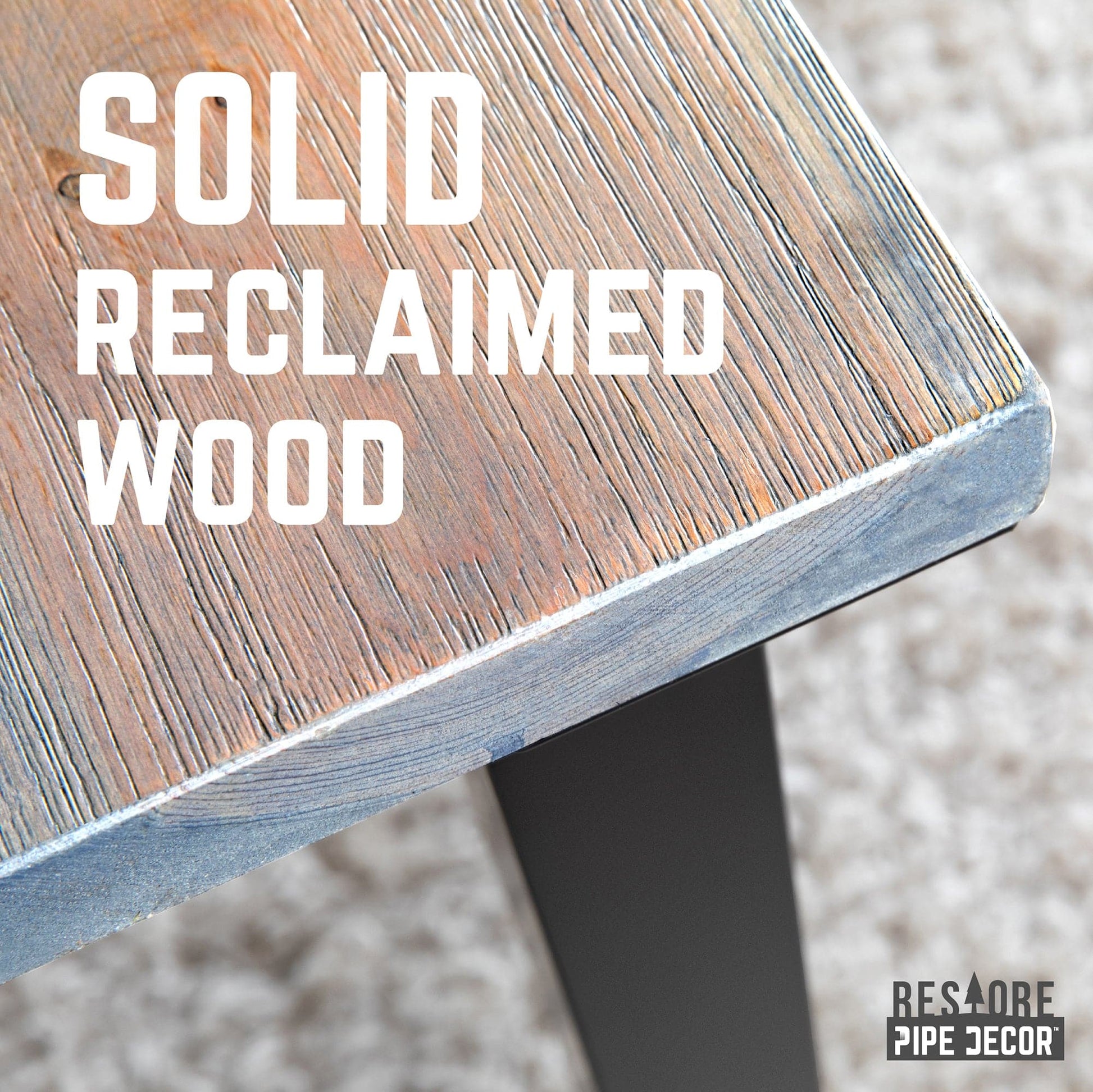 Skyline Riverstone Grey Solid Wood Desk with 28 in. High-Rise Legs