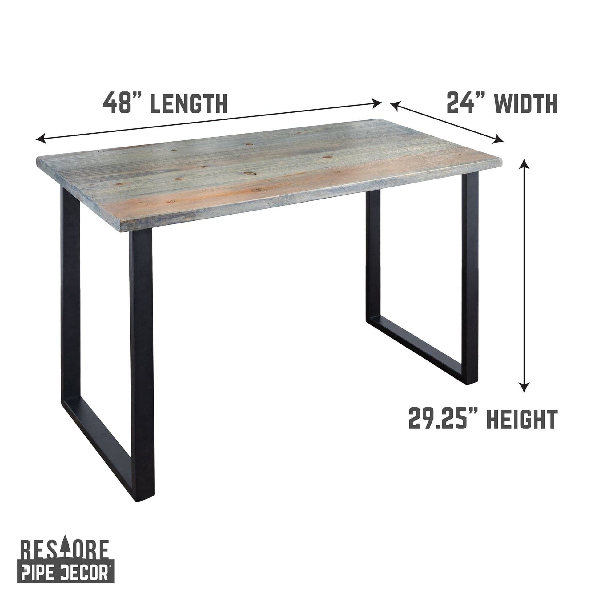 Skyline Riverstone Grey Solid Wood Desk with 28 in. Landscape Legs
