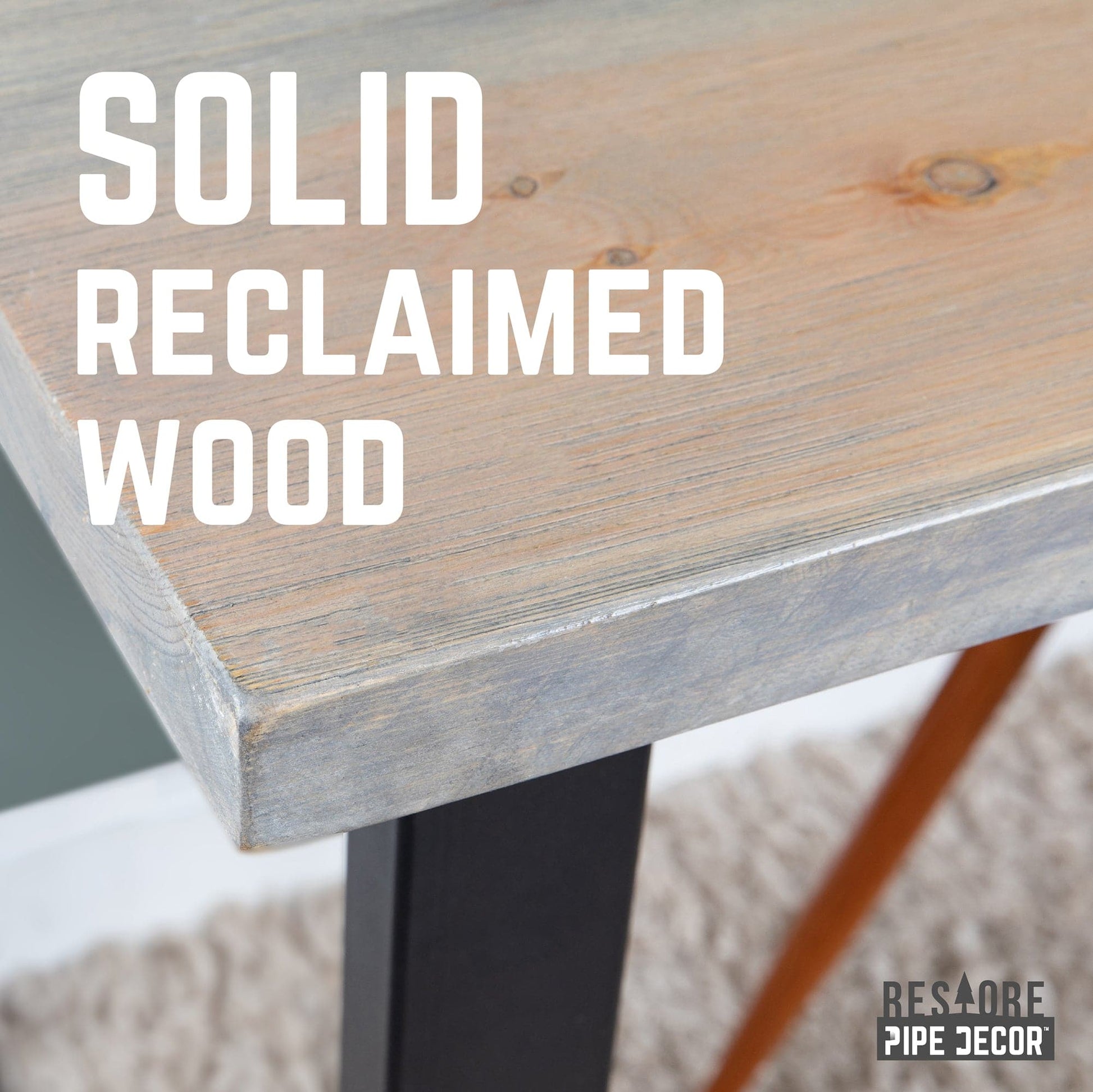 Skyline Riverstone Grey Solid Wood Desk with 28 in. Landscape Legs