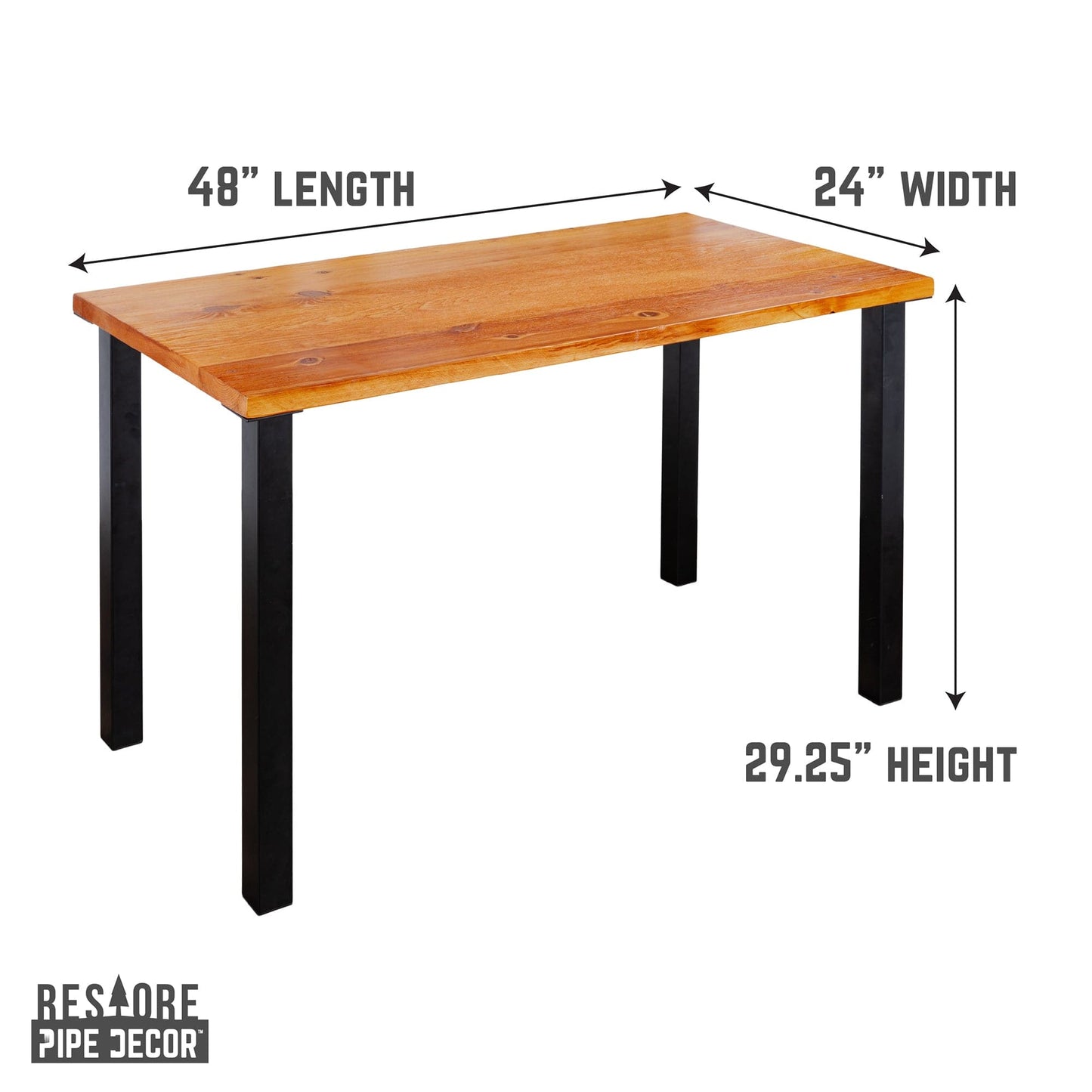 Skyline Sunset Cedar Solid Wood Desk with 28 in. High-Rise Legs