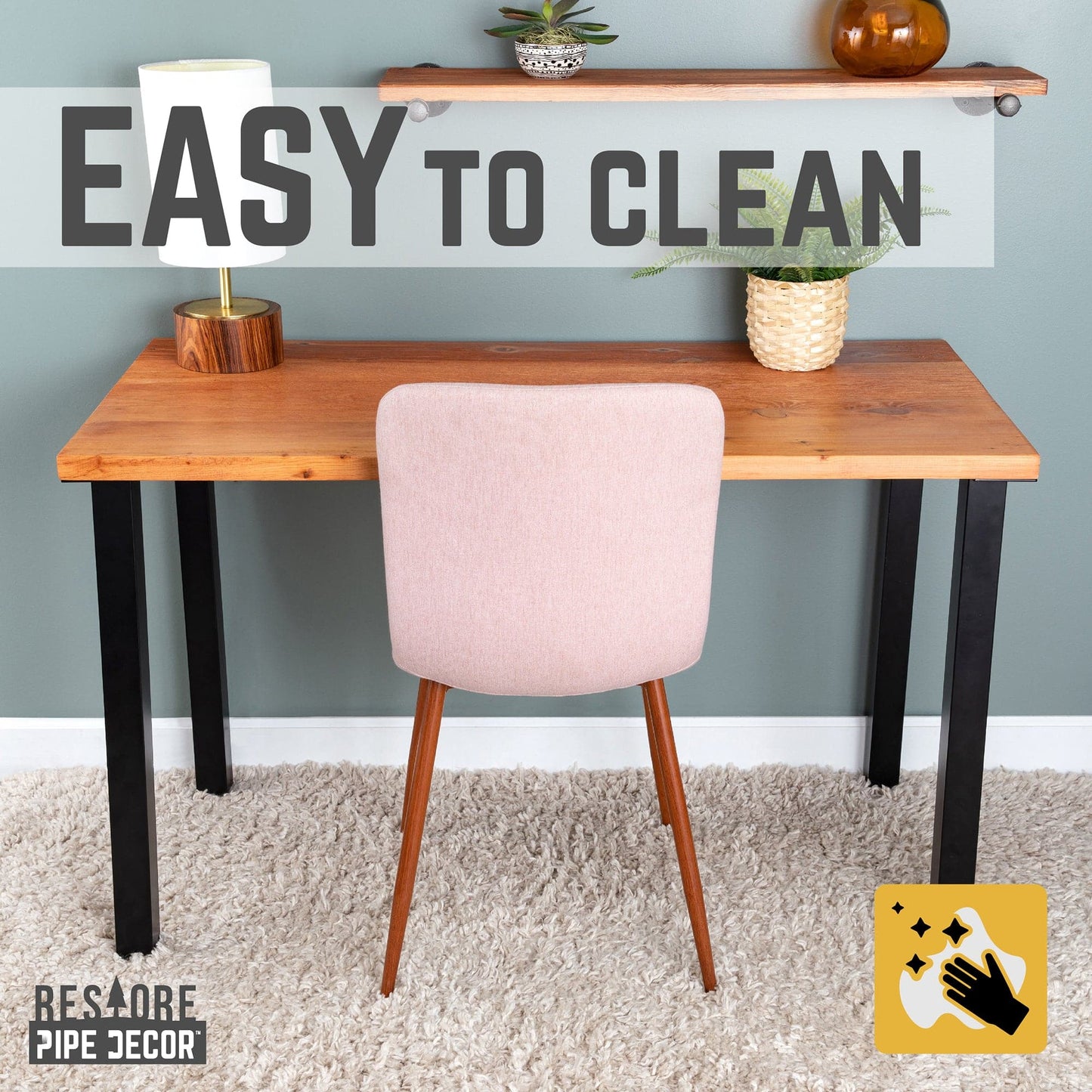 Skyline Sunset Cedar Solid Wood Desk with 28 in. High-Rise Legs