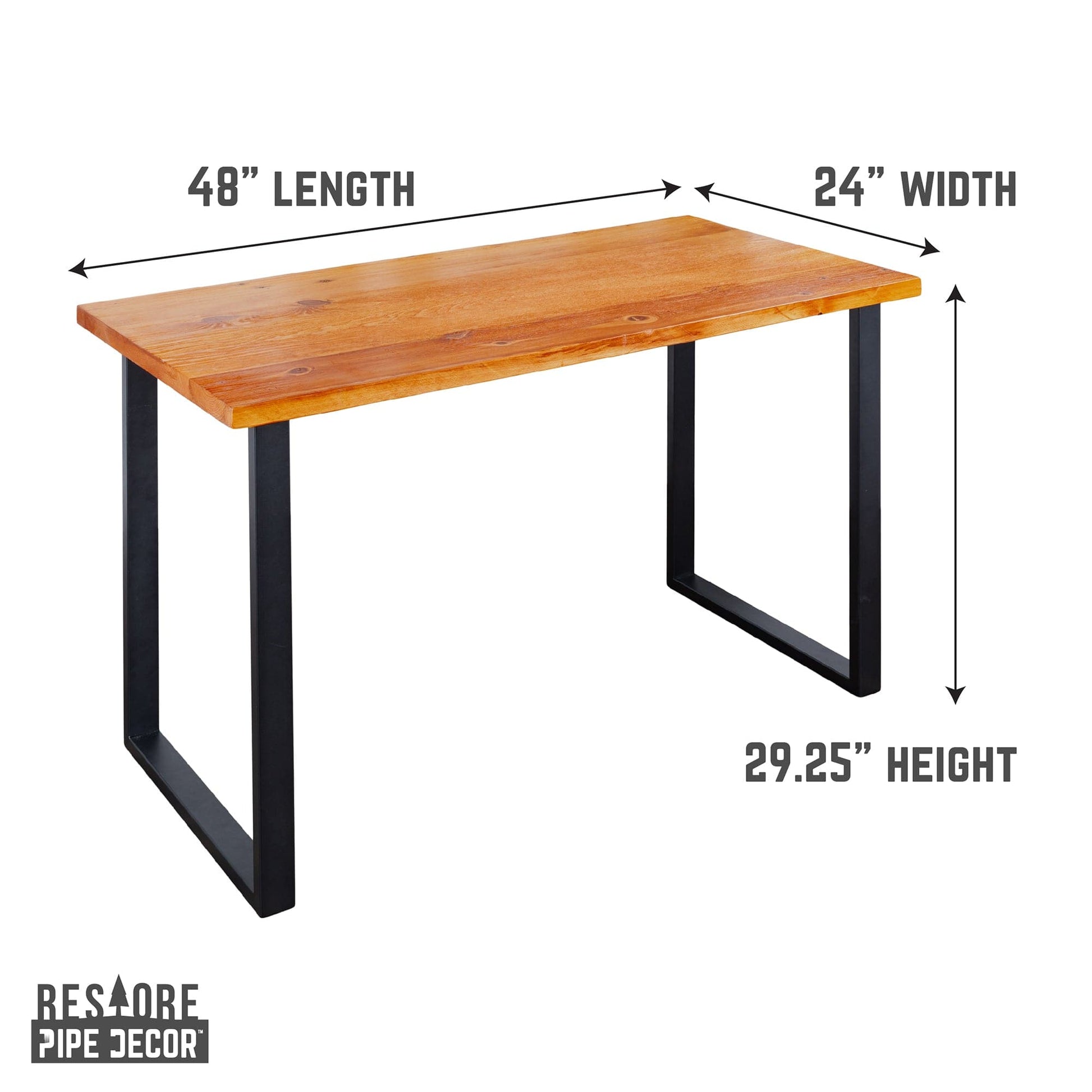 Skyline Sunset Cedar Solid Wood Desk with 28 in. Landscape Legs