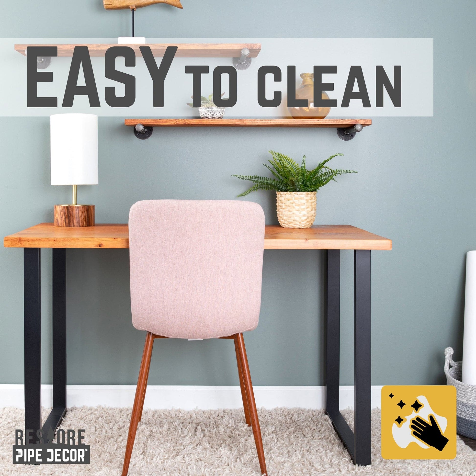 Skyline Sunset Cedar Solid Wood Desk with 28 in. Landscape Legs