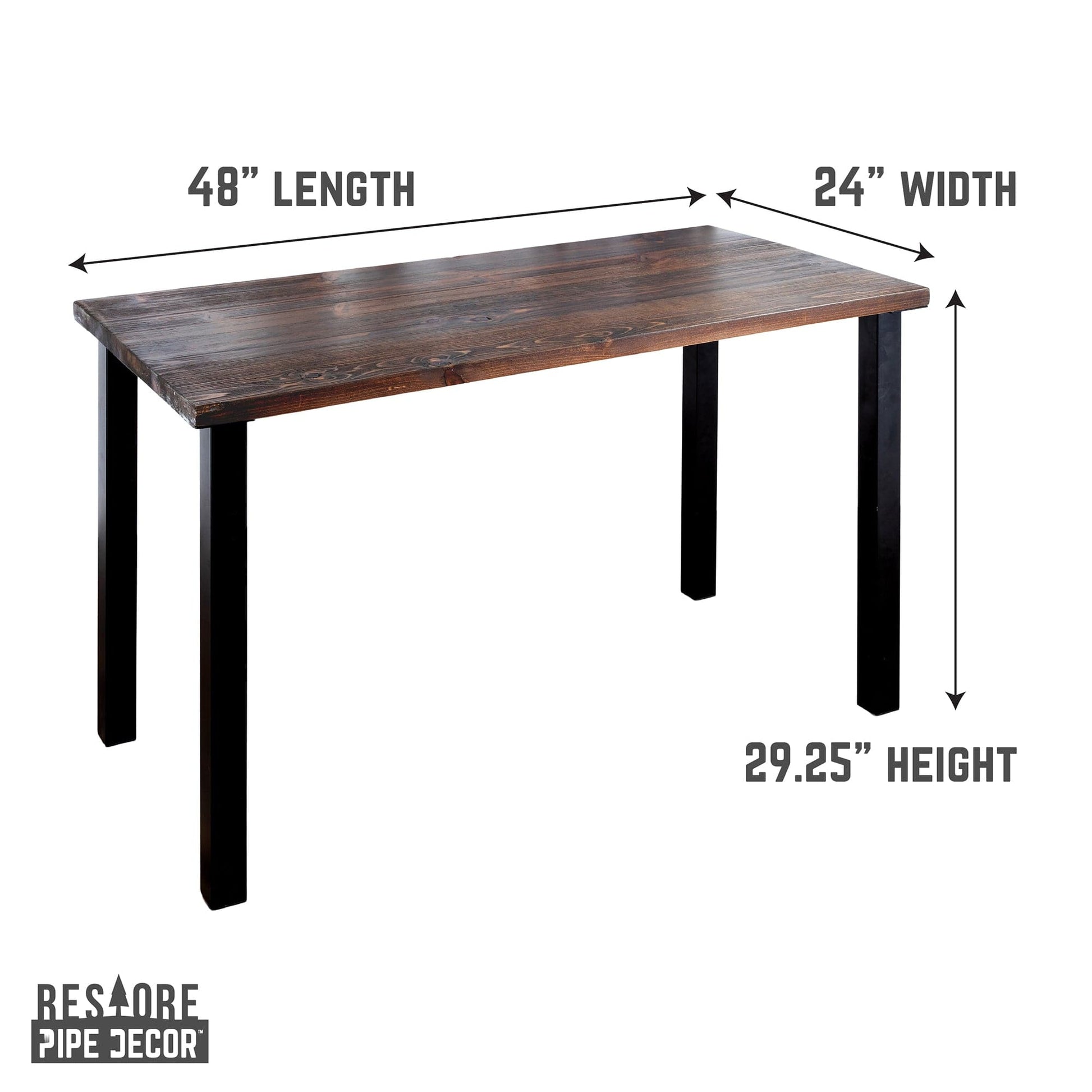 Skyline Trail Brown Solid Wood Desk with 28 in. High-Rise Legs