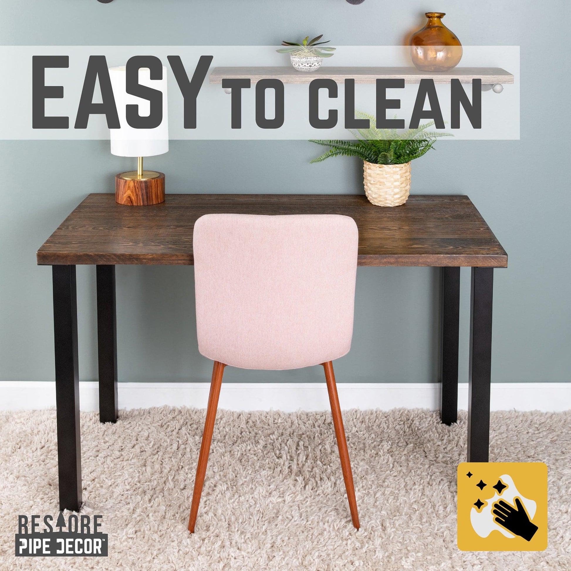 Skyline Trail Brown Solid Wood Desk with 28 in. High-Rise Legs