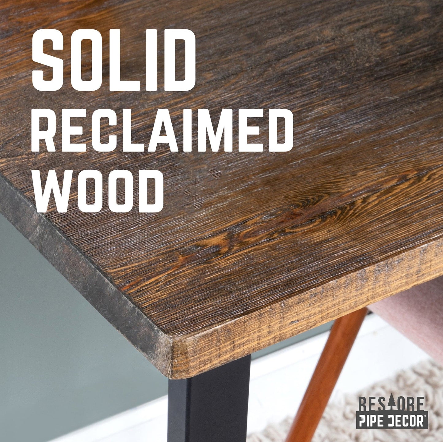 Skyline Trail Brown Solid Wood Desk with 28 in. Landscape Legs