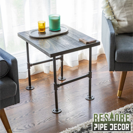 RESTORE Boulder Black Solid Wood End Table