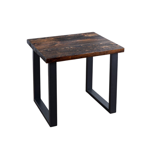 Skyline Boulder Black Solid End Table with 18 in. Landscape Legs