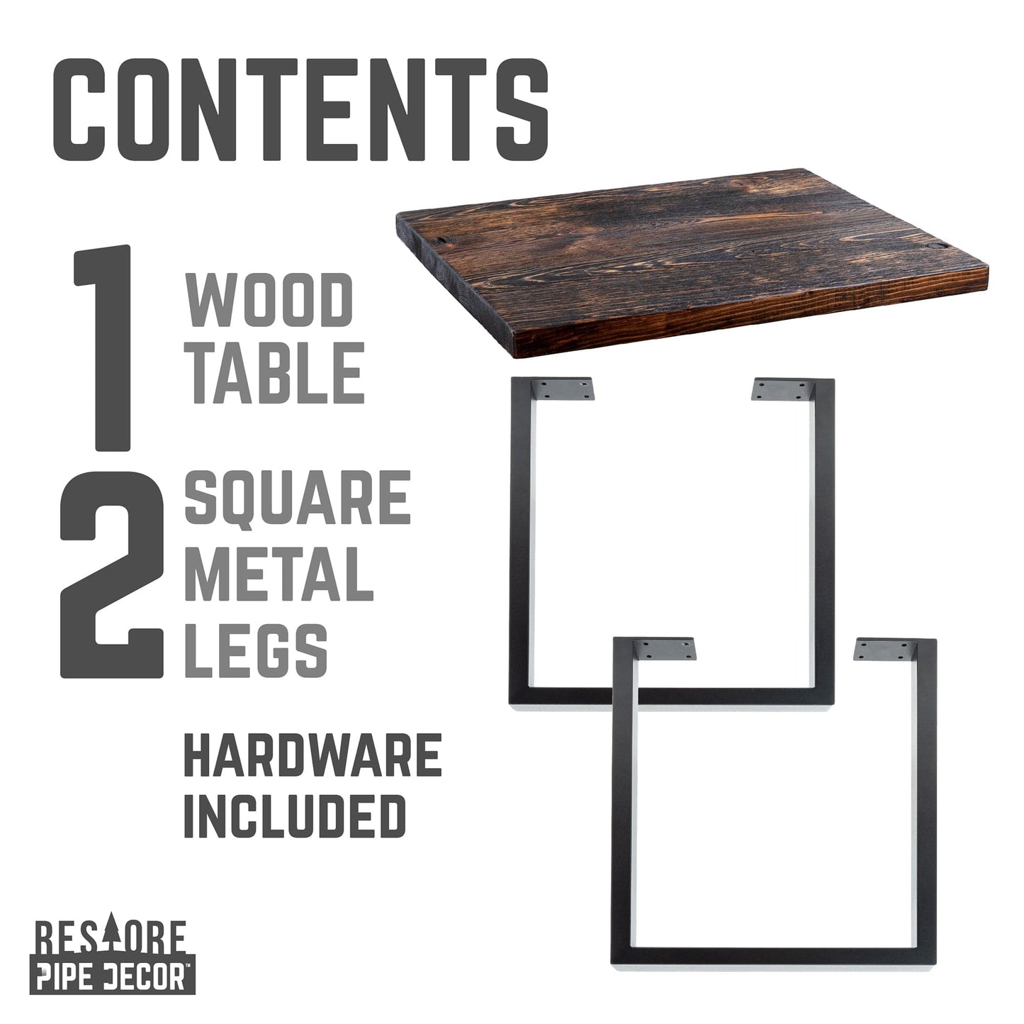 Skyline Boulder Black Solid End Table with 18 in. Landscape Legs