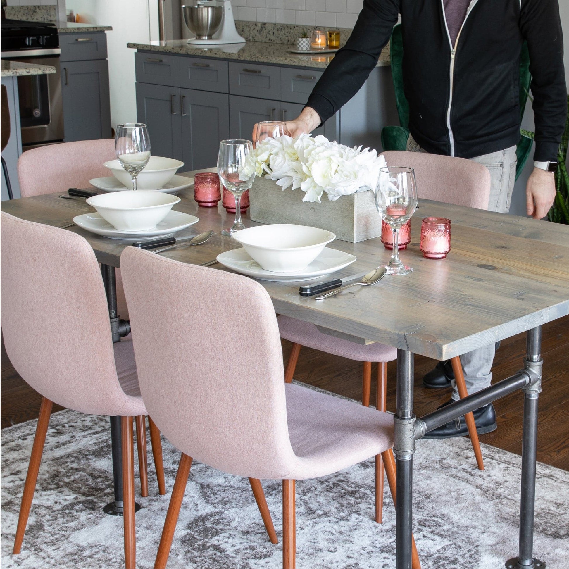 RESTORE Riverstone Grey Solid Wood Dining Table
