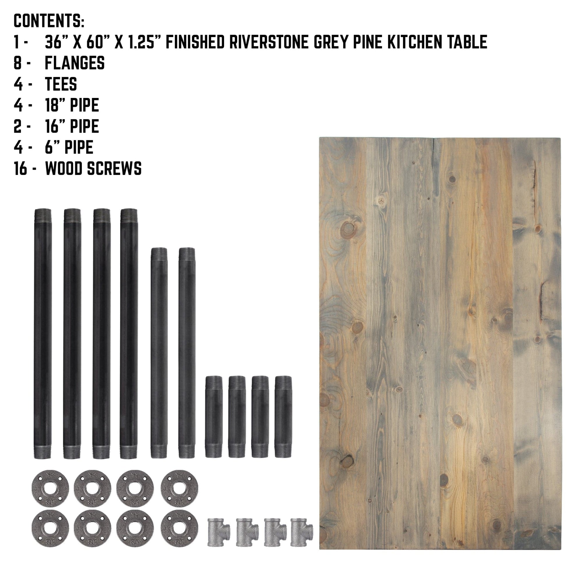 RESTORE Riverstone Grey Solid Wood Dining Table