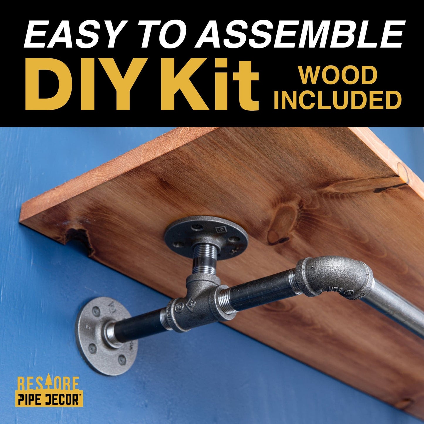 24 in. Wall Mounted Clothing Rack with Wood Shelf, Sunset Cedar