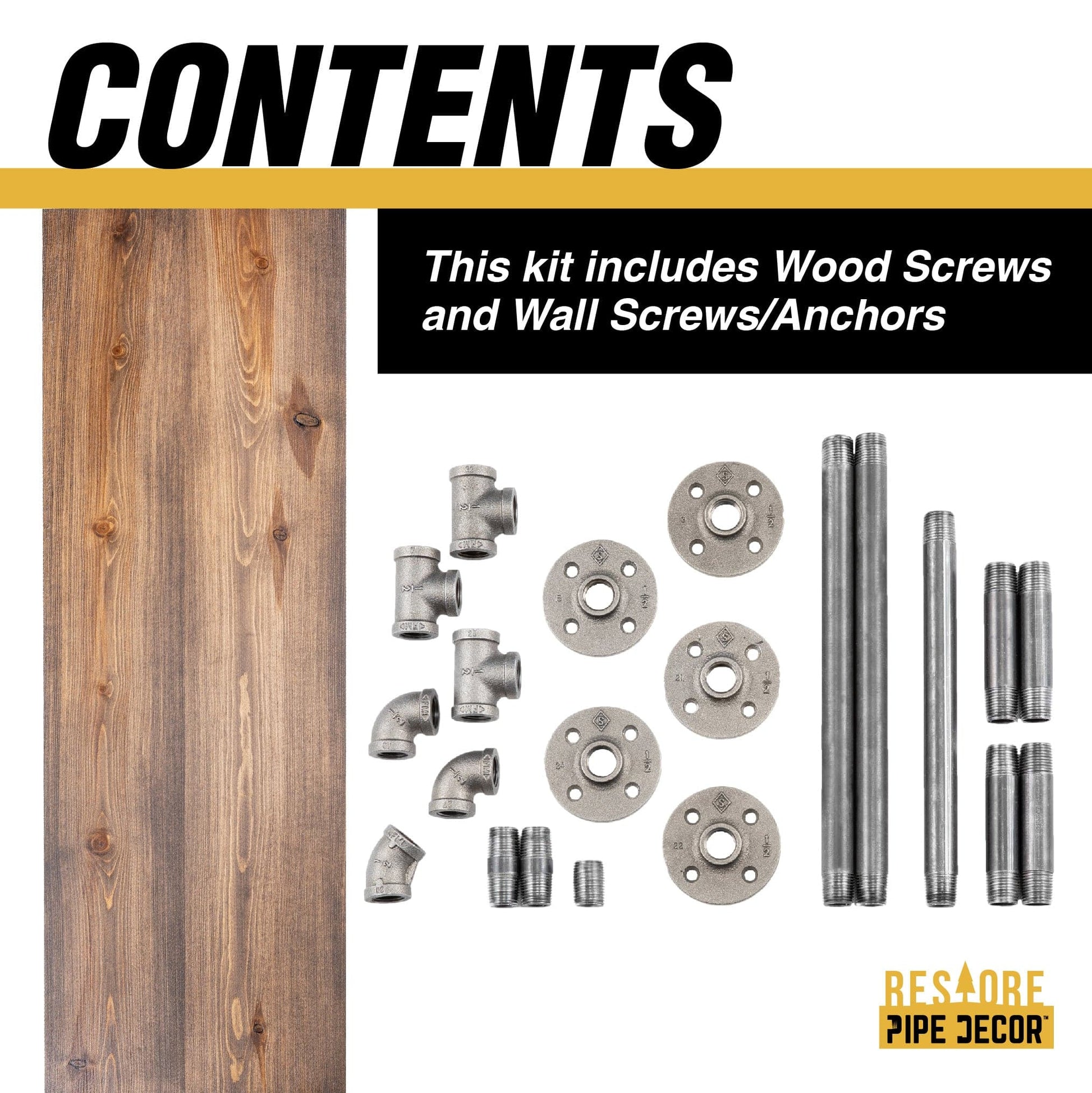 24 in. Wall Mounted Clothing Rack with Wood Shelf, Trail Brown