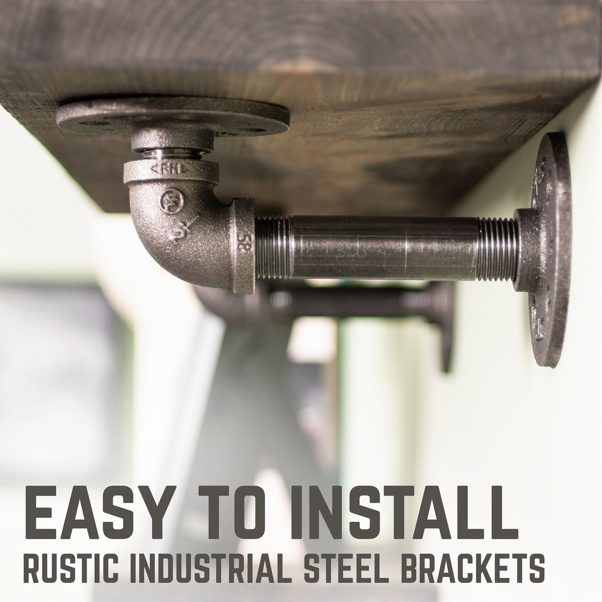 RESTORE Boulder Black 24 in. Shelves with L-Shaped Brackets