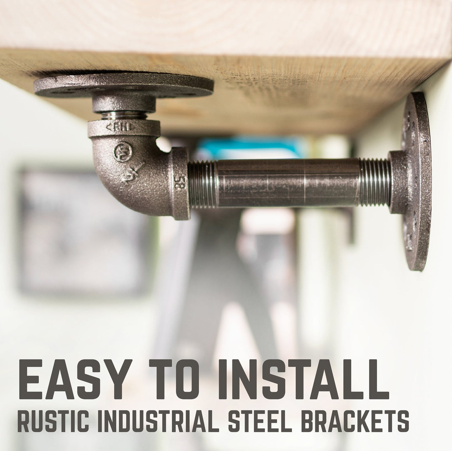 RESTORE Driftwood Tan 24 in. Shelves with L-Shaped Brackets