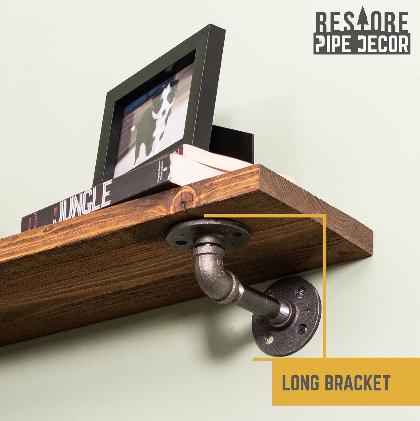 RESTORE Autumn Brown 24 in. Shelves with L-Shaped Brackets