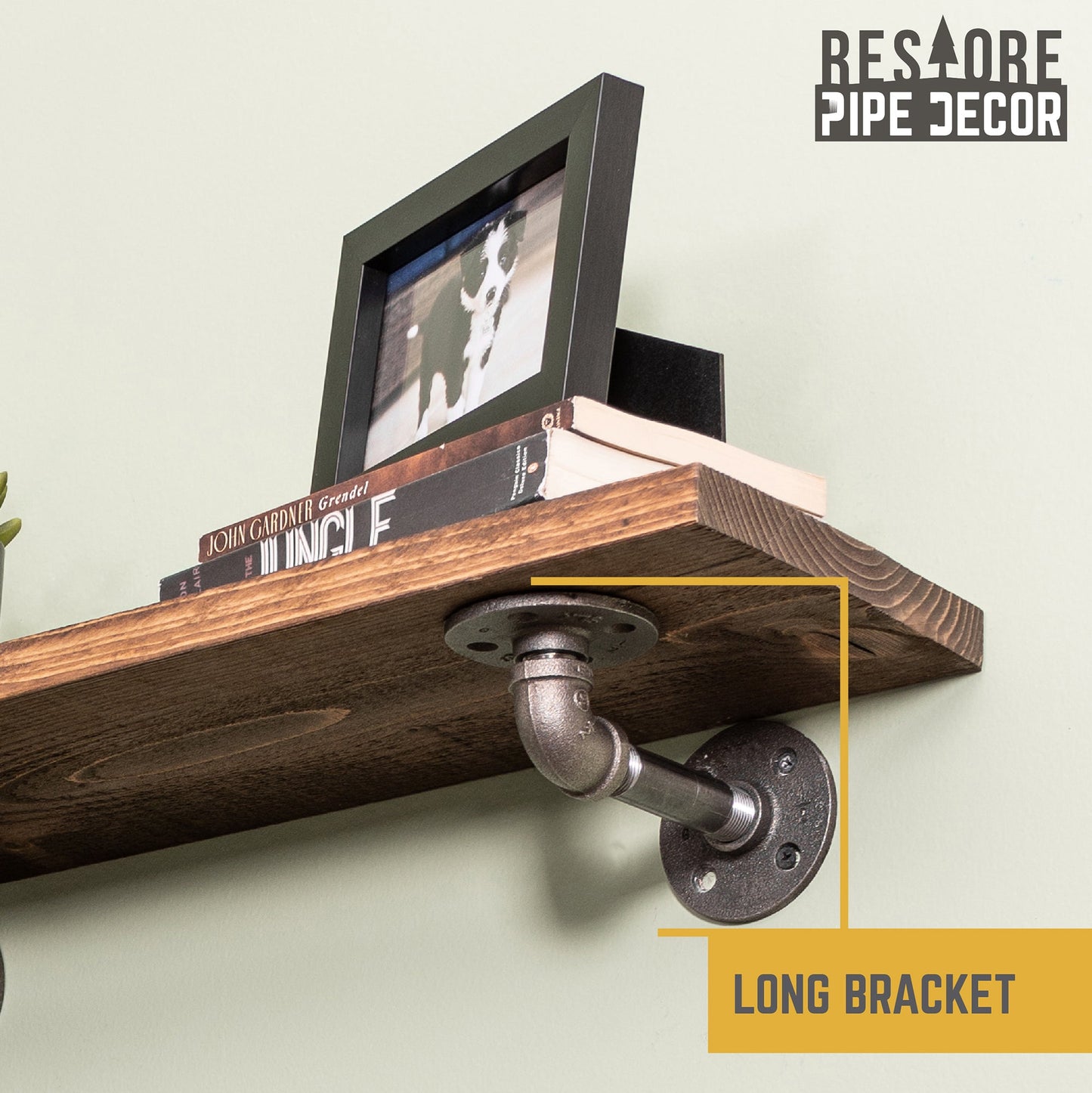 RESTORE Sunset Brown 24 in. Shelves with L-Shaped Brackets