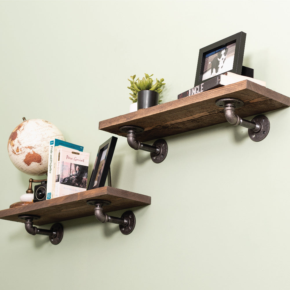 RESTORE Sunset Brown 24 in. Shelves with L-Shaped Brackets