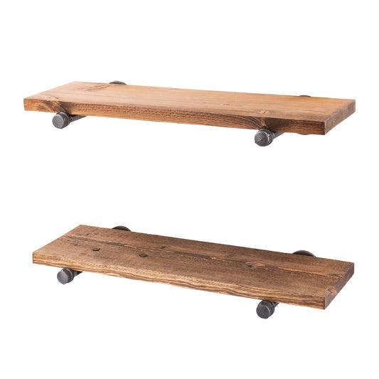 RESTORE Autumn Brown 24 in. Shelves with Straight Brackets