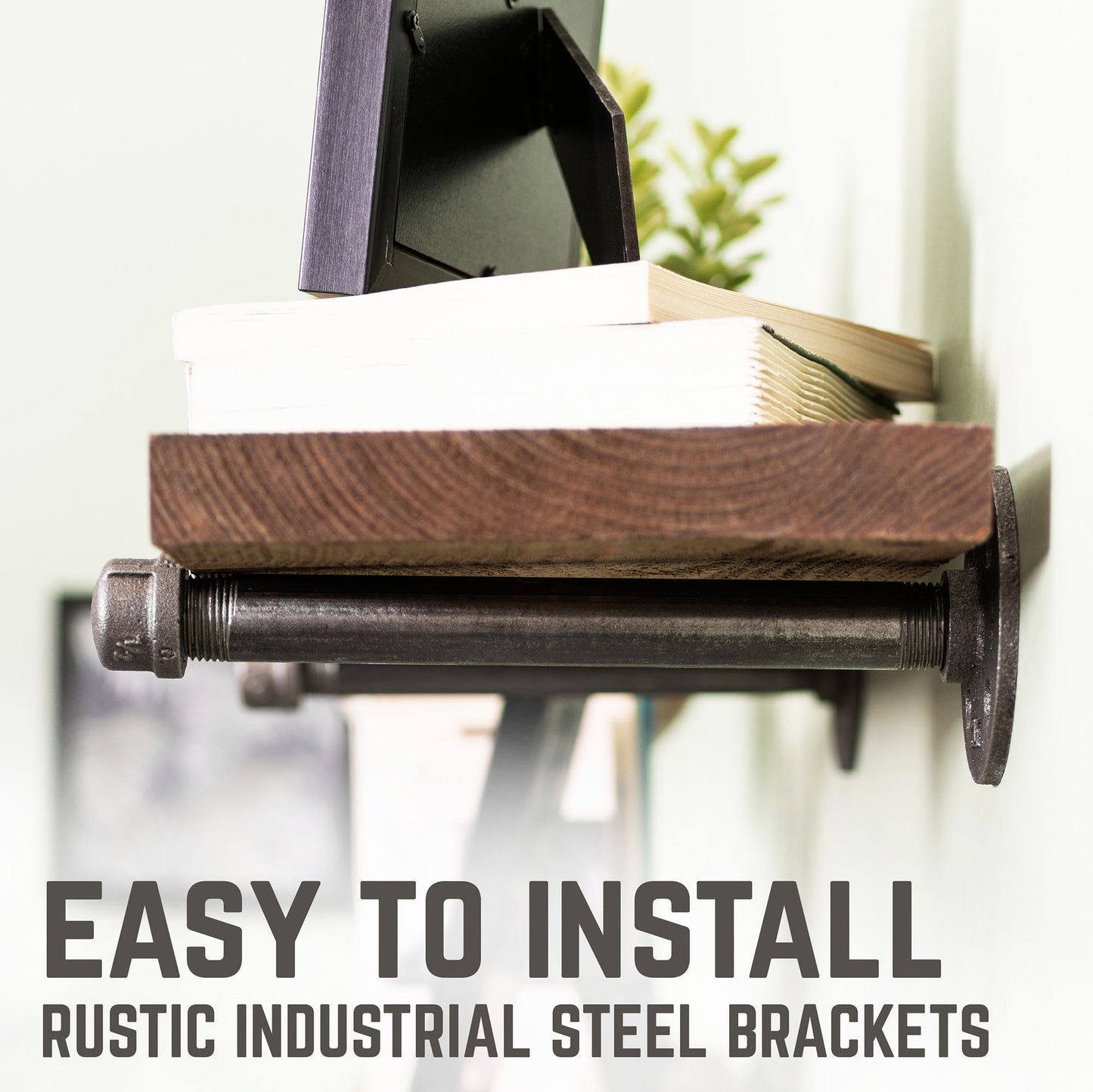 RESTORE Autumn Brown 24 in. Shelves with Straight Brackets