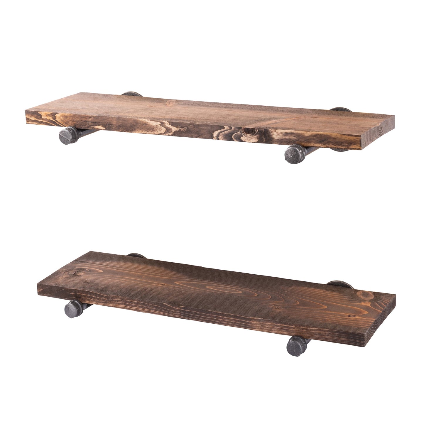 RESTORE Trail Brown 24 in. Shelves with Straight Brackets