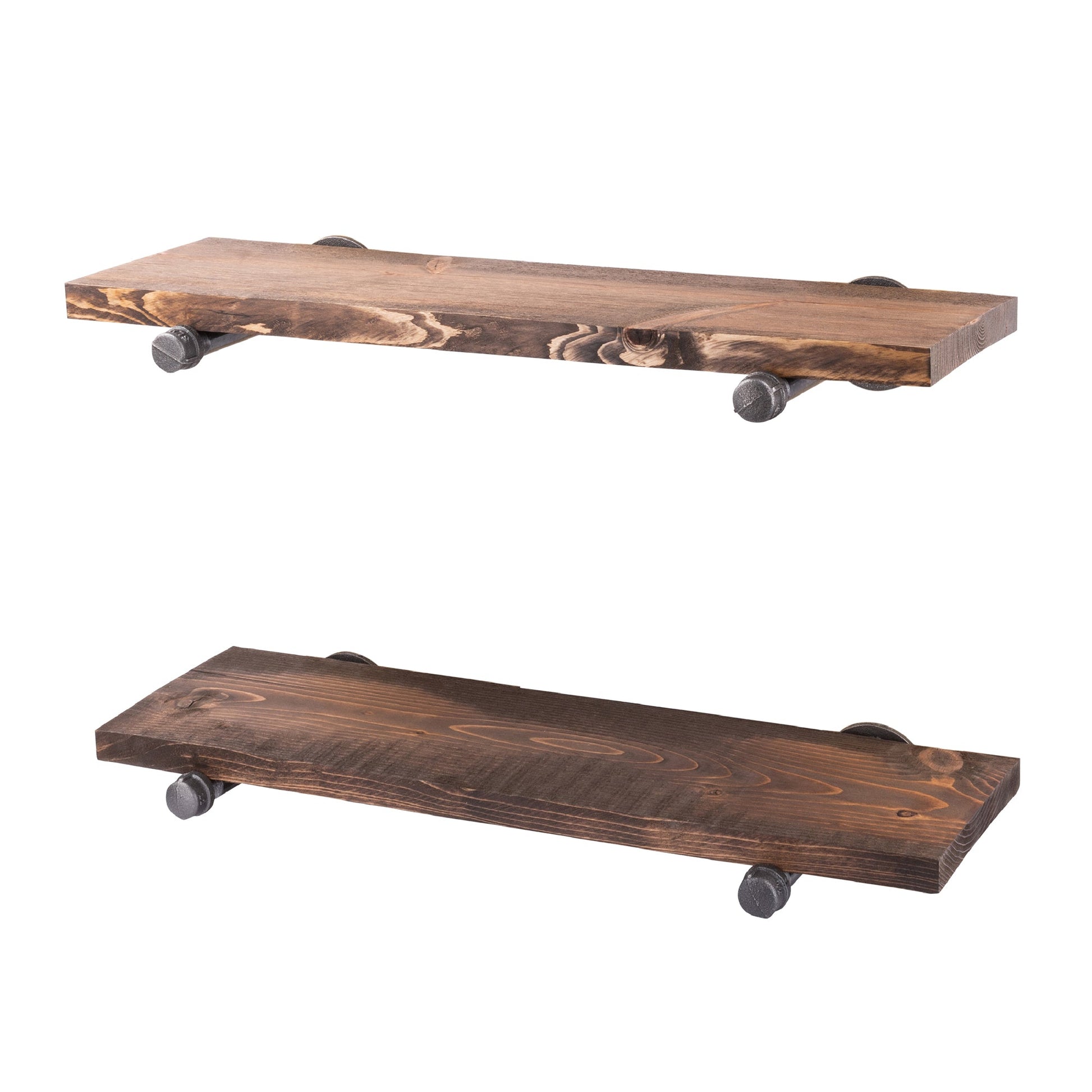 RESTORE Trail Brown 24 in. Shelves with Straight Brackets