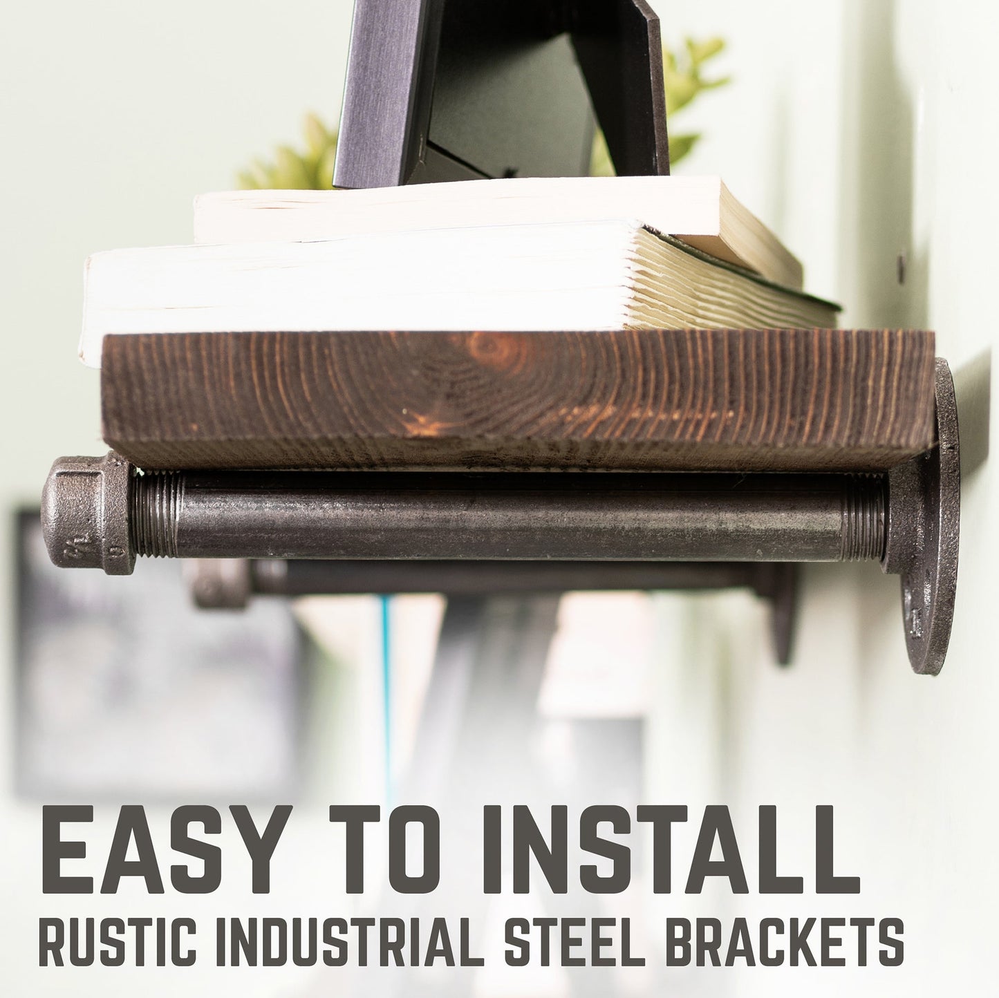 RESTORE Trail Brown 24 in. Shelves with Straight Brackets