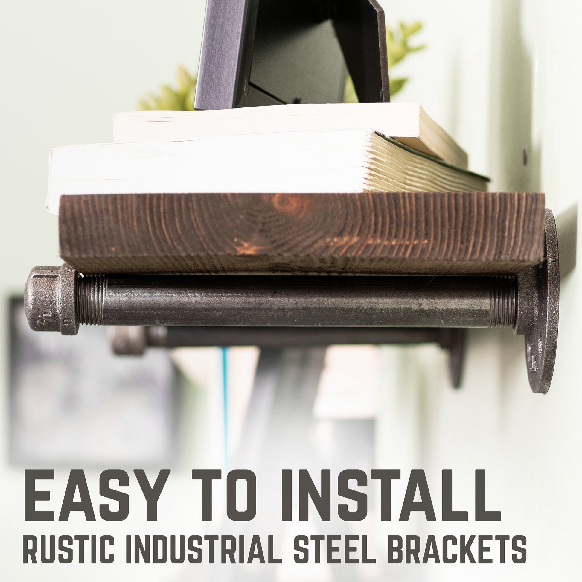 RESTORE Trail Brown 24 in. Shelves with Straight Brackets