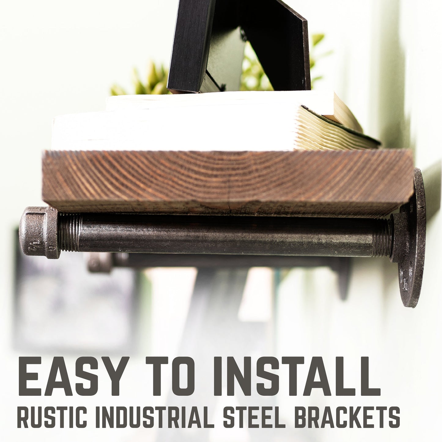 RESTORE Sunset Brown 24 in. Shelves with Straight Brackets