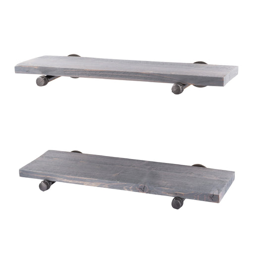 RESTORE Riverstone Grey 24 in. Shelves with Straight Brackets