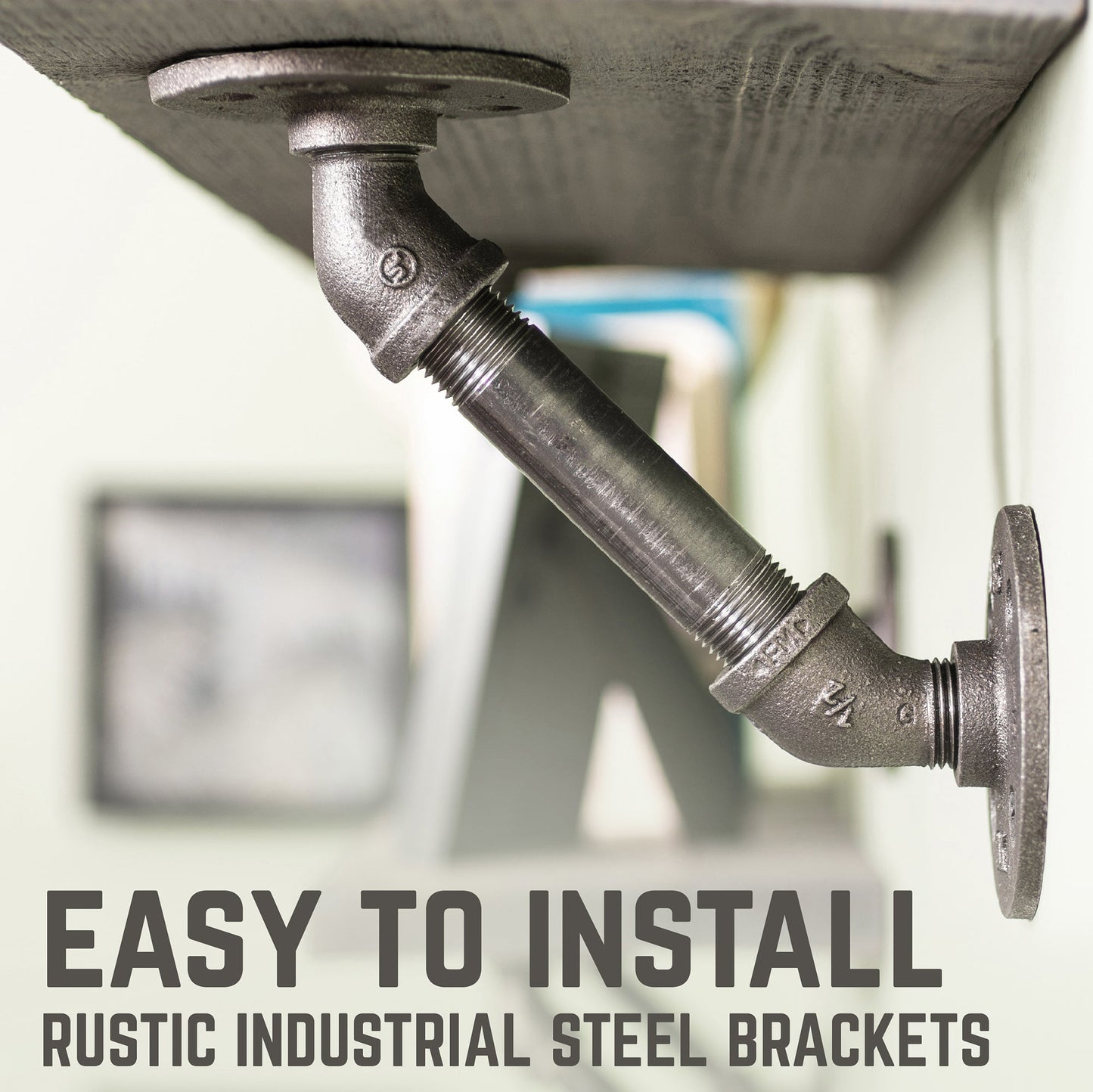 RESTORE Riverstone Grey 36 in. Shelves with Angled Brackets