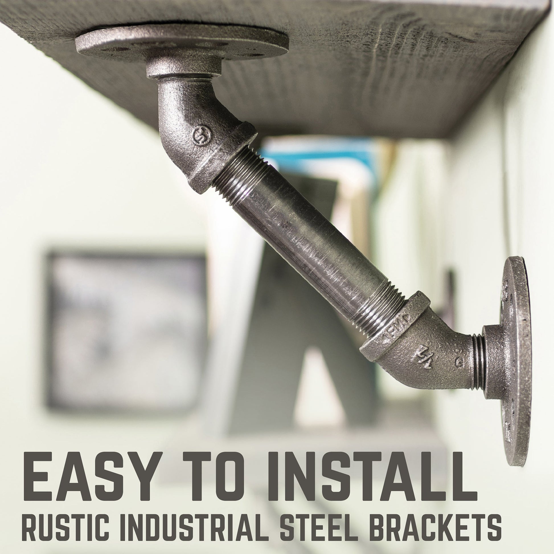 RESTORE Riverstone Grey 36 in. Shelves with Angled Brackets