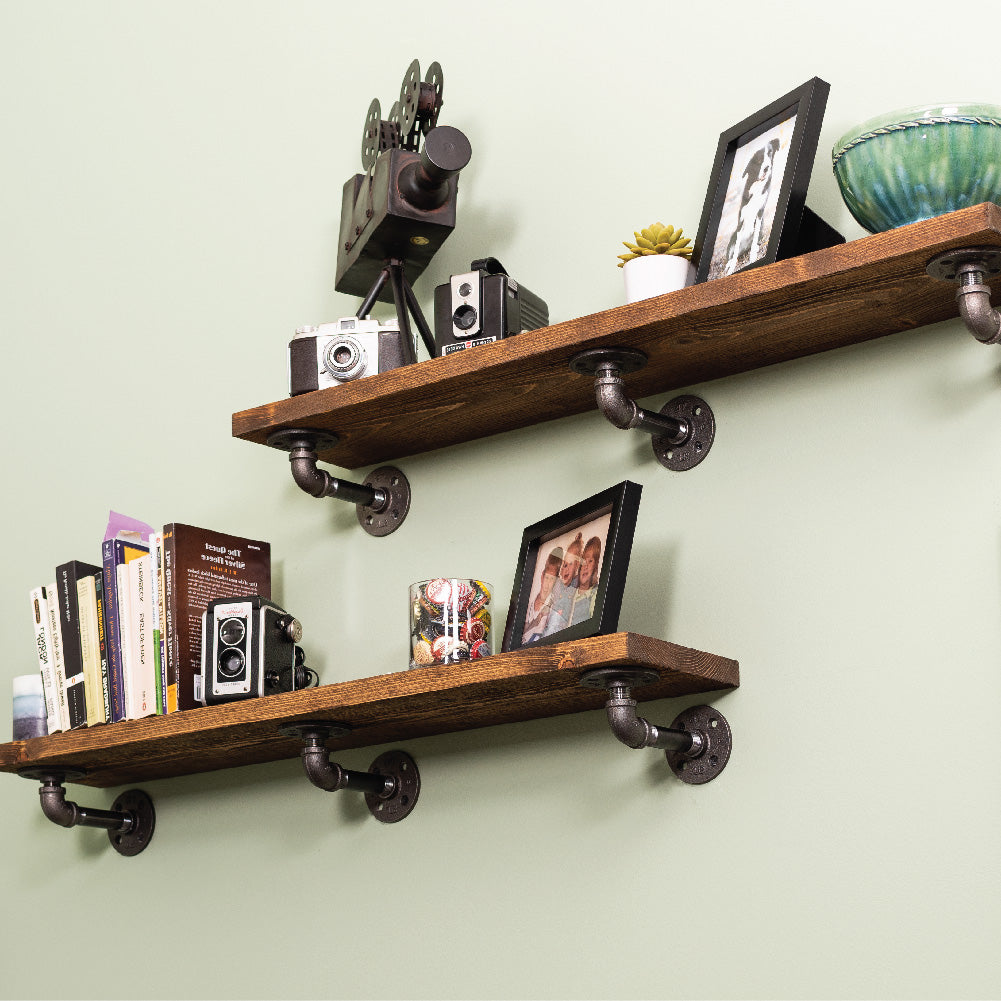 RESTORE Autumn Brown 36 in. Shelves with L-Shaped Brackets