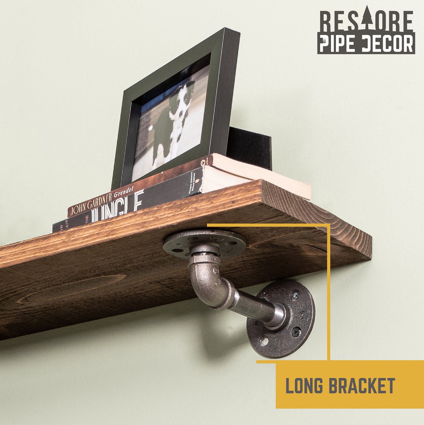 RESTORE Trail Brown 36 in. Shelves with L-Shaped Brackets